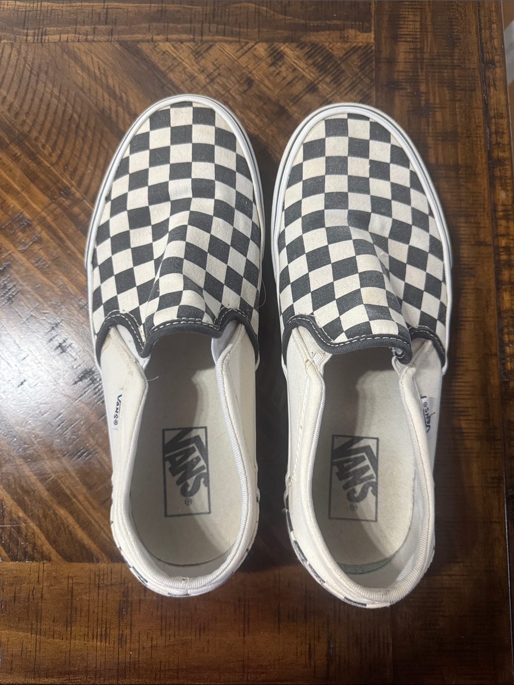 Vans Checkerboard Slip-On Sneakers - Black & White